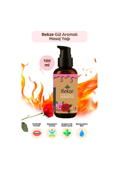 Gül Aromalı Doğal Ve Yenilebilir Masaj Yağı 100 Ml Romantik Dokunuşlar Için - 635849396