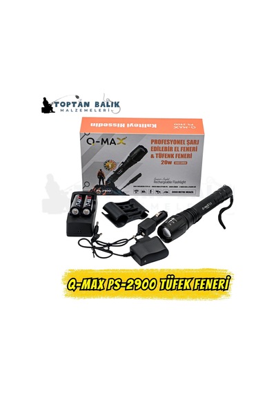 Q-max Ps-2900 20w 3000 Lümen Zoomlu Şarjlı El Feneri Çok Renkli