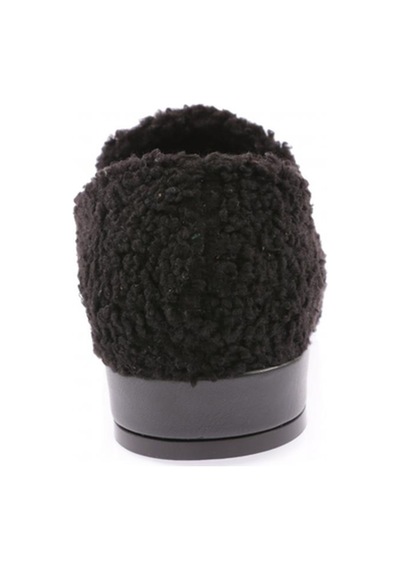 Dgn 5270-424 Metal Tokali Peluş Kadin Oxford Ayakkabi Siyah Peluş