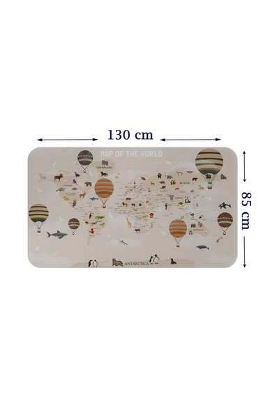Eğitici Dünya Haritası Dünya Atlası Çocuk Ve Bebek Odası Duvar Sticker-85x130-3792 Çok Renkli