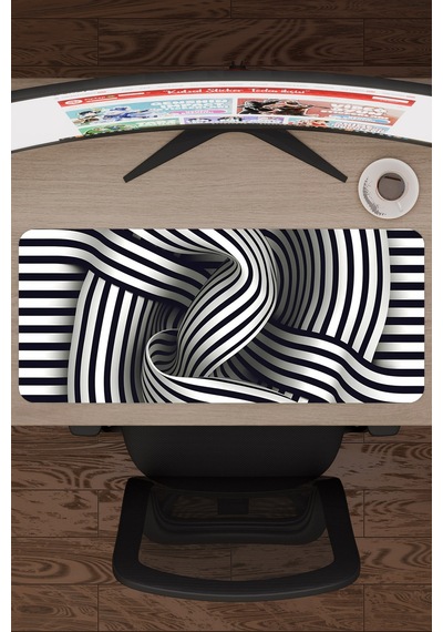 Realistik Çizgi Kaymaz Dikişli Kauçuk Oyuncu Mousepad V5 - 70x30 Xl Gaming Mouse Pad Fare Altlığı