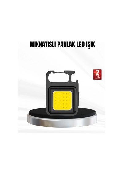 Şarjlı Cob Led Anahtarlık Fener 4 Modlu, Manyetik Ve Katlanabilir Standlı Renkli