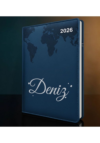 Bk Gift Kişiye Özel İsimli Termo Sert Kapak 2026 Lacivert Ajanda -3, Öğretmenler Günü Hediyesi, Yeni İş Hediyesi 35273 Bk Gift Renkli