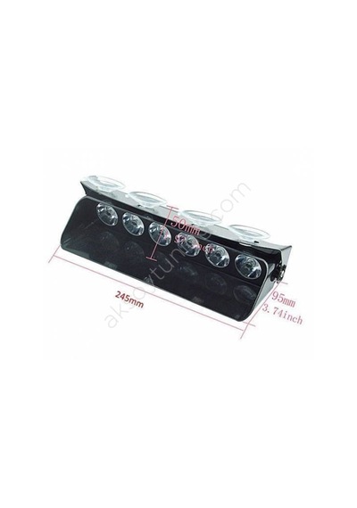 Eraks Araç Içi Vantuzlu Çakar Lamba Kırmızı - Mavi Renk 6 Led 12V