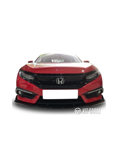 Kit Garaj Honda Civic Fc5 2016-2021 Düz Piano Black Ön Lip Plastik Boyalı