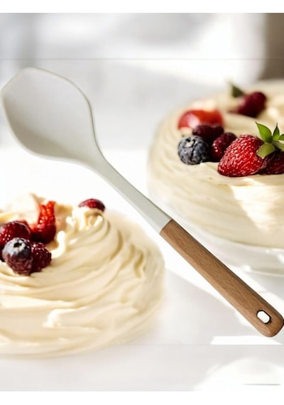 2 Adet Kepçe Spatula Çizmez Isıya Dayanıklı,beyaz 0