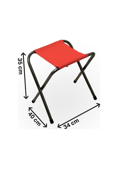 Exent 45x60 Cm Kamp Sehpası + 3 Adet Kırmızı Tabure Piknik, Bahçe Balkon Sehpası Katlanır Sehpa-b-3k Çok Renkli