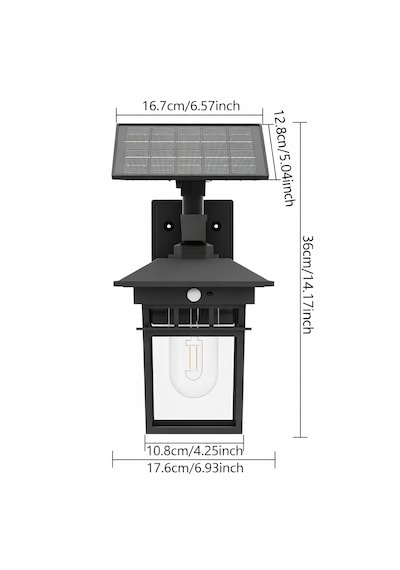 Panther Rustik Tasarımlı Retro Güneş Enerjili Solar Dekoratif Duvar Apliği 1 Adet