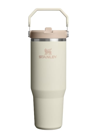 Iceflow Flip Straw Tumbler Pipetli Termos Bardak, 0.89 L, Krem