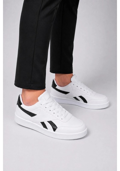Ht Hotin Jetta Erkek Casual Sneaker Kauçuk Taban - Beyaz- Siyah Beyaz-siyah