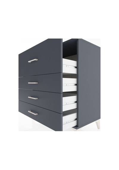 Hyperion Şifonyer 4 Çekmeceli 88x44x96 Antrasit-antrasit Antrasit
