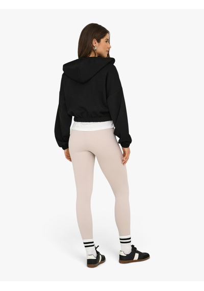 Only Onlscarlett Lıfe Ls Zıp Hood Swt Noos Kadın Siyah Sweatshirt - 15346449