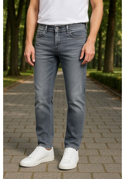 Cedy Denim Xcedy Premium Yüksek Kalite Erkek Klasik 5 Cep Yüksek Bel Regularfit Esnek Boru Paça Pantolon Gri