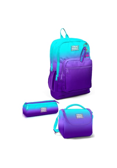 Coral High Kids Turkuaz Mor Renk Geçişli 3 Lü Okul Çanta Seti Set0123763