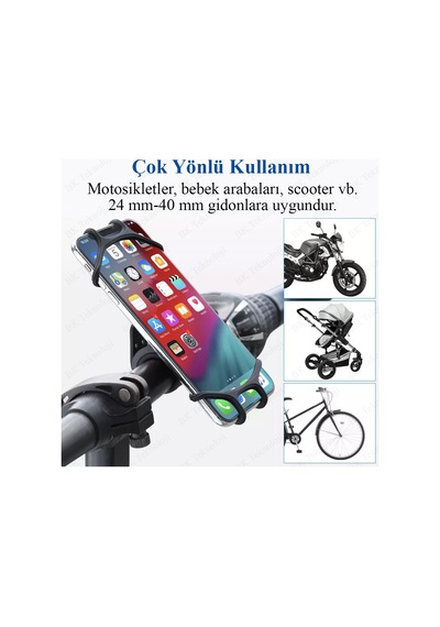 Motosiklet Bisiklet Telefon Tutucu - Siyah