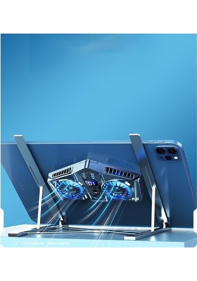 Çift Fan Soğutucu Led Işıklı Isı Derece Göstergeli Gaming Live Tablet Cep Telefon Soğutucu Radyatörü