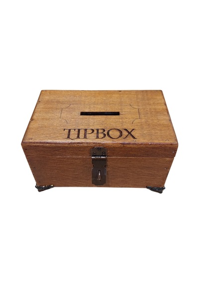 Mini Ahşap Bahşiş Kutusu Tip Box 15x10x10 Cm Kahverengi