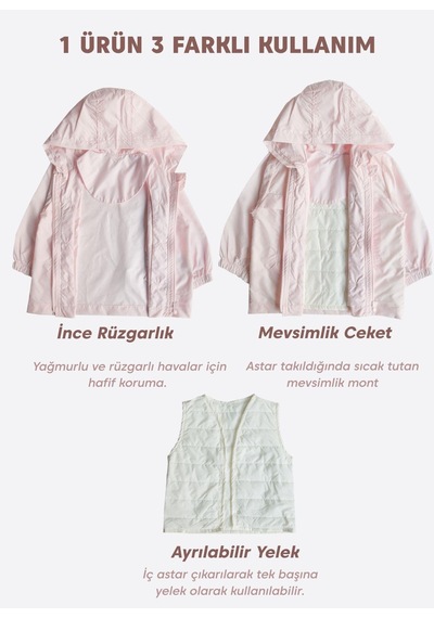 Kitikate Geess Rüzgarlık Pembe Pembe