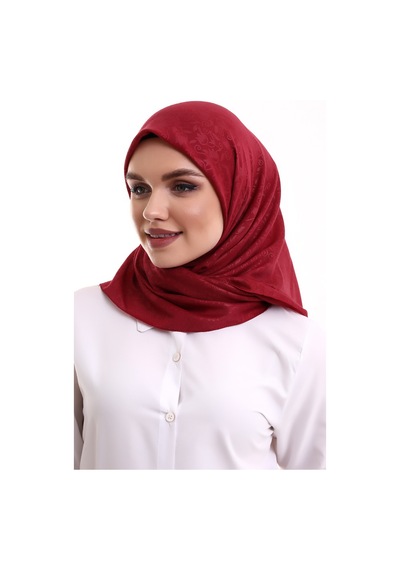 Kofra Desenli Baş Örtü - Kırmızı