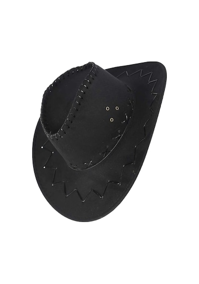 Uniquetrenders Çocuk Unisex Bandanalı Nubuk Kovboy Şapkası 8-14 Yaş Siyah 6