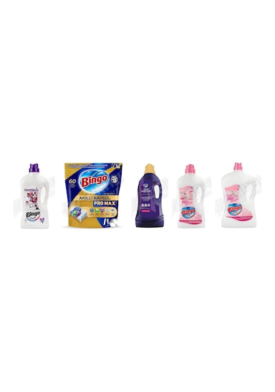 Bingo Yüzey Tem. Fresh 2.5 Lt + Pro Tablet 60'lı + Giysi Şampuanı 3 L + Yüzey Tem. Fresh 2.5 Lt + Yüzey Tem. Fresh 2.5 Lt 5'li Set Diğer