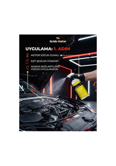 Araç Oto Susuz Motor Temizleyici 500ml Sprey Mustang