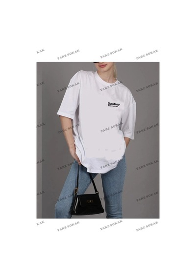 Startmore Unisex Destiny Rahat Kesim Oversize Beyaz