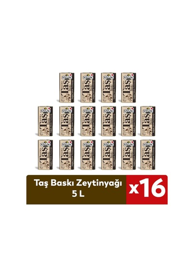 Kavlak 5 Lt Taş Baskı Zeytinyağı 16 Adet