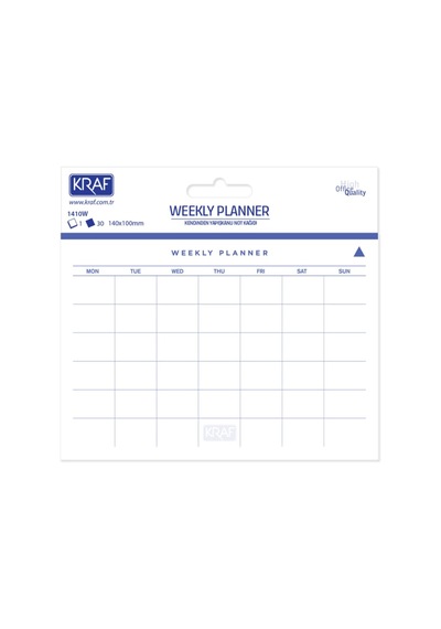 Yapışkanlı Not Kağıdı Weekly - Haftalık Plan 140x100 30 Yp 8680454936487