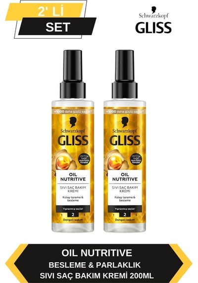 Oil Nutritive Sıvı Saç Kremi 200ml X 2'li Set
