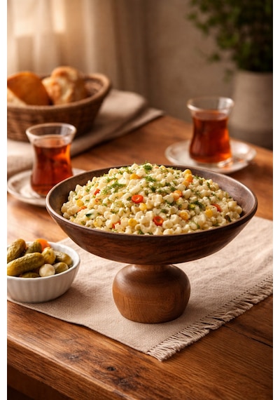 Ligna Melamin Ahşap Rölyefli 21 Cm Nar Ayaklı Salata Tabağı, Servis Tabağı, Çukur Tabak Koyu Kahverengi
