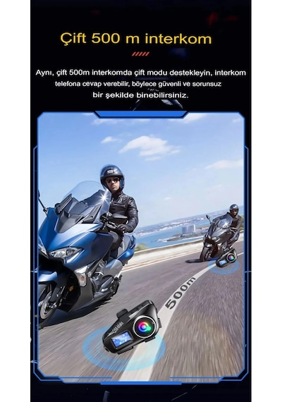 Q58-max Radyolu 2 Kişi Bağlantılı Bluetooth Kask Kulaklık Ek Tdrtr