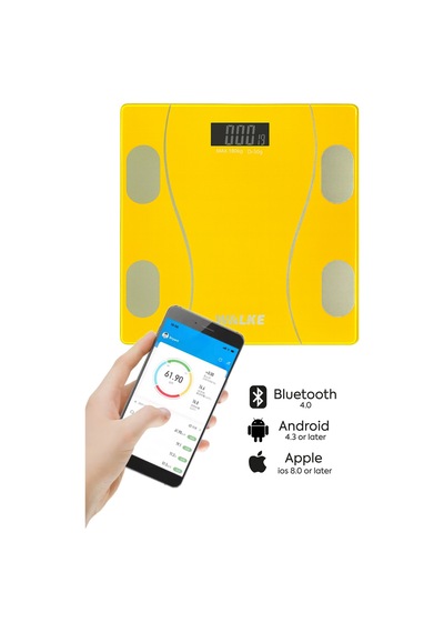 Walke Premium Uygulama Bağlantılı Akıllı Baskül Sarı