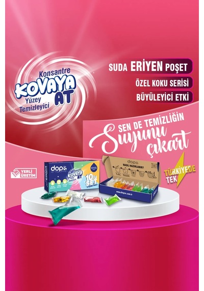 Dops Konsantre Kovaya At Suda Eriyen Yüzey Temizleyici 10'lu