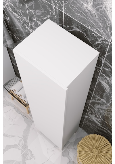 Çok Amaçlı Kapaklı Banyo Dolabı - Yüksek Raflı, Dar Alanlara Uyumlu Depolama Dolabı - Beyaz - 45cm Çok Amaçlı Kapaklı Banyo Dolabı - Yüksek Raflı, Dar Alanlara Uyumlu Depolama Dolabı - Beyaz - 45cm