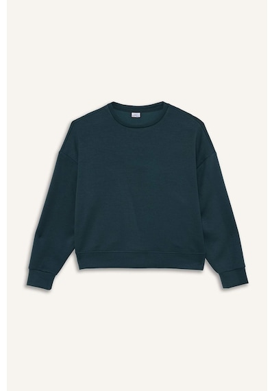 Defacto Defactofit Oversize Geniş Kalıp Bisiklet Yaka Modal Ultra Soft Sweatshirt E8954ax25augn1051 Yeşil-gn1051