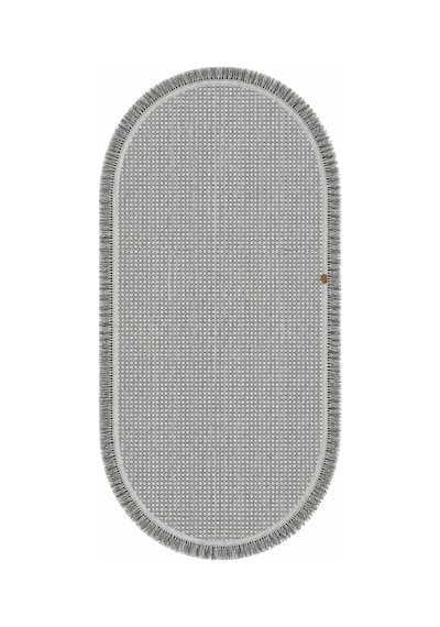 Vega 1451 Krem Oval Modern Hav Toz Tutmayan Koridor Salon Yatak Odası Oturma Odası Banyo Halısı Gri