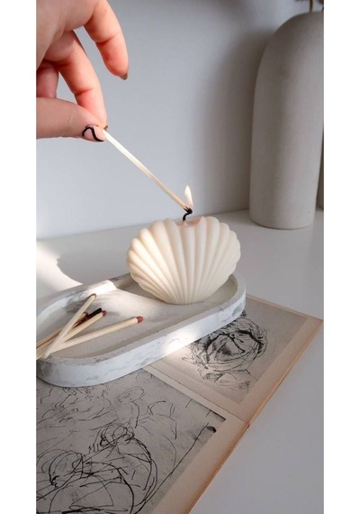 Bernami Vazo Pinterest Bir Adet Büyük Istiridye Şeklinde Dekoratif Mum Diğer