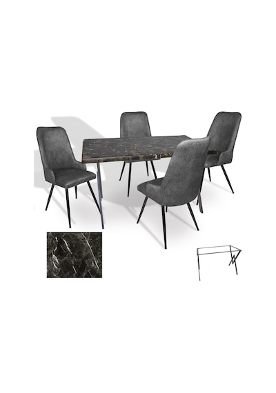 Anemon - Çırağan Masa Takımı Werzalit, Allzalit, Vermodin Tabla 80x120 - Teramo - Füme Çok Renkli Anemon - Çırağan Masa Takımı Werzalit, Allzalit, Vermodin Tabla 80x120 - Teramo - Füme Çok Renkli