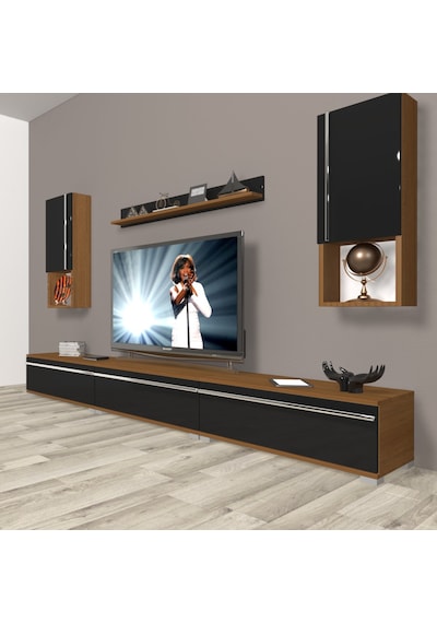 Decoraktiv Eko 270ta Mdf Tv Ünitesi Tv Sehpası Ceviz - Siyah