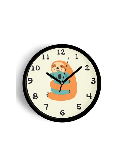 Sevimli Koala Çocuk Odası Duvar Saati - 30cm - Önü Camlı Siyah Kasa - Sessiz Mekanizma-jh0891 Siyah