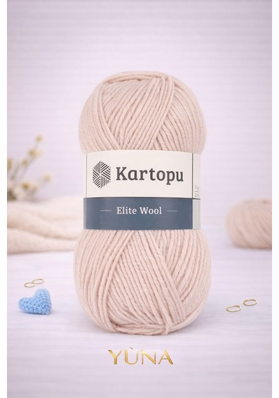 Elite Wool %49 Yün Örgü İpi Kazak & Süveter & Hırka & Yelek Kışlık Örgü İpi K855 Ekru