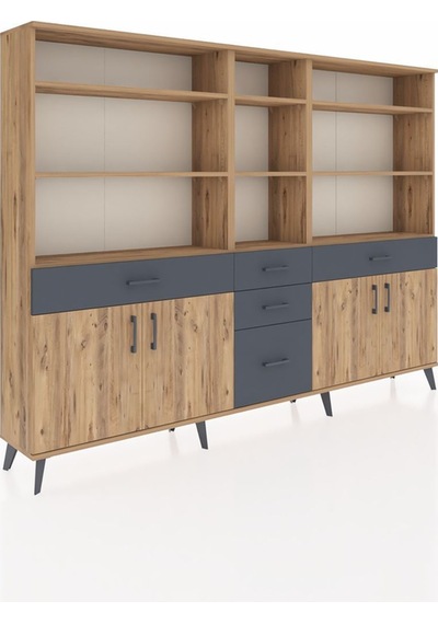 Arges Dolap 11 Raflı 5 Çekmeceli 4 Kapaklı 220x30x163 Çam-çam/antrasit Atlas Çam/antrasıt - Atlas Çam Arges Dolap 11 Raflı 5 Çekmeceli 4 Kapaklı 220x30x163 Çam-çam/antrasit Atlas Çam/antrasıt - Atlas Çam