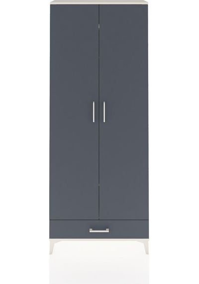 Arges Dolap 3 Raflı Tek Çekmeceli Tek Askılı 88x30x221 Aytaşı-antrasit Aytası