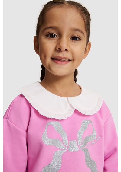 U.S. Polo Assn. Kız Çocuk Pembe Bebek Yaka Comfort Fit Gümüş Parıltılı Kurdele Desenli Sweatshirt 50329989-vr167 Koyu Pembe U.S. Polo Assn. Kız Çocuk Pembe Bebek Yaka Comfort Fit Gümüş Parıltılı Kurdele Desenli Sweatshirt 50329989-vr167 Koyu Pembe
