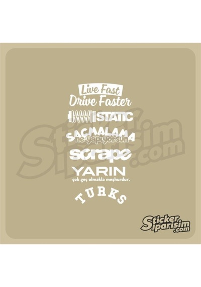 Oto Arka Cam Sticker Model 28 Beyaz 20 35 Cm