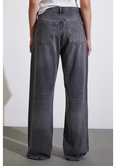 Never More Yüksek Bel Kesik Paça Wide Leg Jean Antirasit Çok Renkli