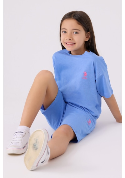 U.S. Polo Assn. U.s. Polo Assn Kız Çocuk Mavi Bermuda Takım Us1848-c-v51 Mavi
