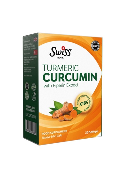 Swiss Bork Curcumin With Piperin 30 Softgel Piperin İle Bioyararlanımı Yükselten Bitkisel Takviye