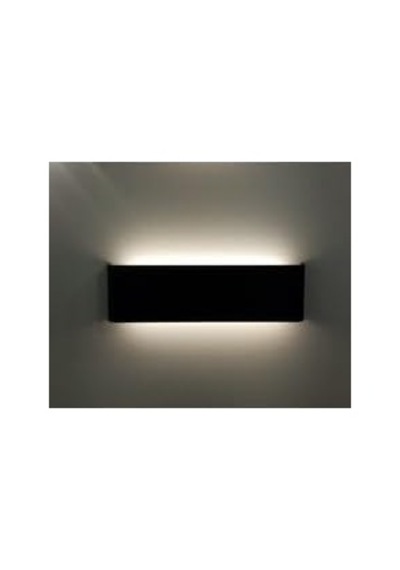 Çift Yönlü Led Aplik 49x11 Cm Siyah Kasa Siyah Kasa Beyaz Işık 6500k Çok Renkli
